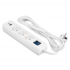 Мережевий фільтр 2E 3хSchuko, 1 х USB, 1 x USB-C, 3 м (2E-SP315M3USBWH)