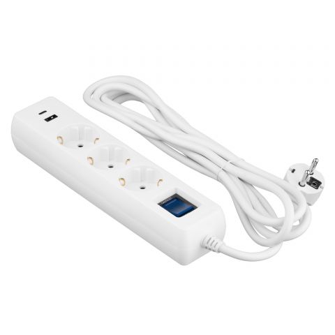Мережевий фільтр 2E 3хSchuko, 1 х USB, 1 x USB-C, 3 м (2E-SP315M3USBWH) Мережевий фільтр 2E 3хSchuko, 1 х USB, 1 x USB-C, 3 м (2E-SP315M3USBWH)
