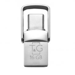 Флеш-накопитель USB 2.0 16GB Type-C T&G 104 Metal Series Silver (TG104TC-16G) Флеш-накопитель USB 2.0 16GB Type-C T&G 104 Metal Series Silver (TG104TC-16G)