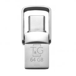 Флеш-накопитель USB 2.0 64GB Type-C T&G 104 Metal Series Silver (TG104TC-64G) Флеш-накопитель USB 2.0 64GB Type-C T&G 104 Metal Series Silver (TG104TC-64G)