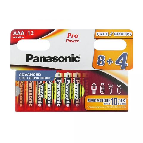 Батарейка Panasonic Pro Power AAA/LR03 BL 12(8+4)шт Батарейка Panasonic Pro Power AAA/LR03 BL 12(8+4)шт
