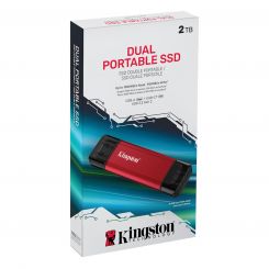 Накопичувач зовнішній SSD USB 2TB Kingston Dual Portable Red (SPSD/2TB)