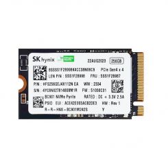 Накопитель SSD  256GB SK hynix M.2 2242 NVMe PCIe 4.0 x4 (HFS256GEJ4X164N)