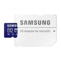 Карта памяти MicroSDXC 512GB UHS-I/U3 Class 10 Samsung Pro Plus + SD-адаптер (MB-MD512SA/EU)