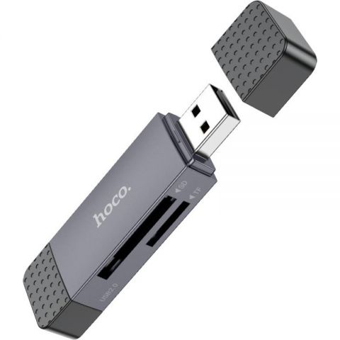 Картридер Hoco HB45 Spirit 2-in-1 USB/USB Type-C 2.0 Black (6942007620512)
