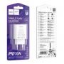 Сетевое зарядное устройство Hoco C143A (1USB-C, 3А) 20W White (6942007652063)