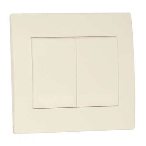 Выключатель SVEN Home SE-104 двойной скрытого типа слоновая кость