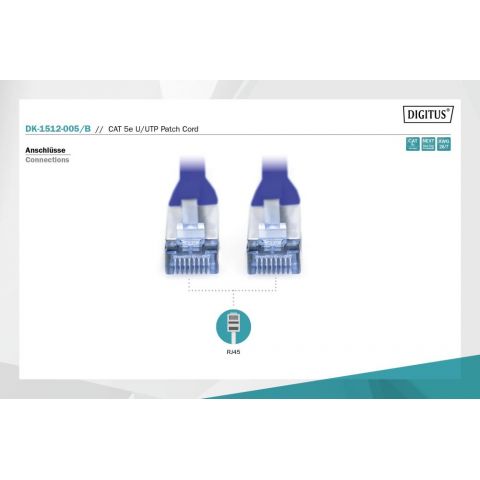 Кабель PATCH CAT5E UTP 0.5M DK-1512-005/B ASSMANN
