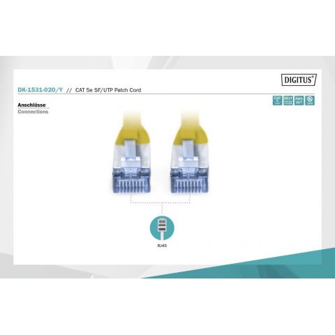 Кабель PATCH CAT5E UTP 2M DK-1531-020/Y ASSMANN