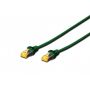 Патч-корд CAT 6A S-FTP, мідь, LSZH AWG 26/7, довжина 1 м, колір зелений DK-1644-A-010/G DIGITUS by ASSMANN