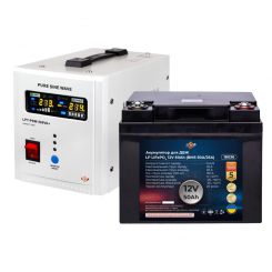 Комплект резервного живлення для котла LP (LogicPower) ДБЖ + літієва (LiFePO4) батарея (UPS 500VA + АКБ LiFePO4 640W)