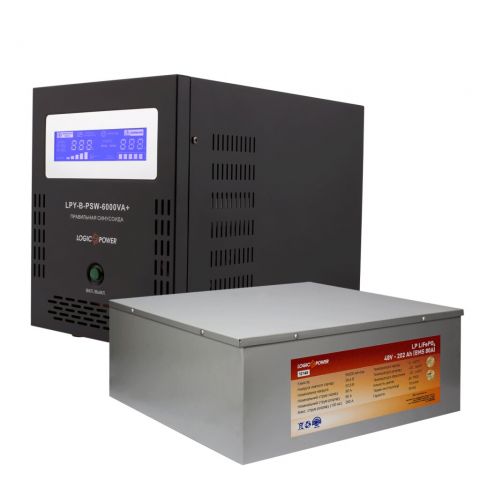 Комплект резервного питания LP (LogicPower) ИБП + литиевая (LiFePO4) батарея (UPS B6000VA + АКБ LiFePO4 1160W)