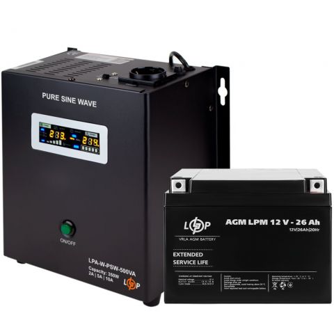 Комплект резервного питания для котла LP (LogicPower) ИБП + AGM батарея (UPS 500VA + АКБ AGM 330W)