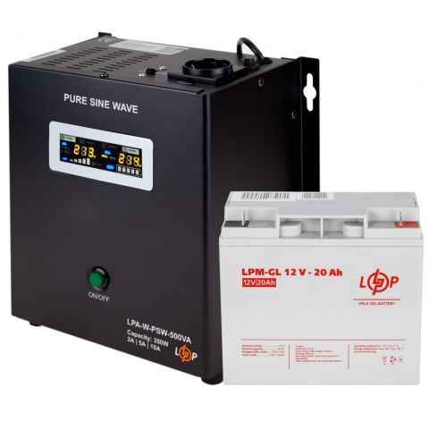 Комплект резервного питания для котла LP (LogicPower) ИБП + гелевая батарея (UPS A500VA + АКБ GL 270W)