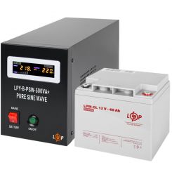Комплект резервного живлення для котла LP (LogicPower) ДБЖ + гелева батарея (UPS B500 + АКБ GL 480W)
