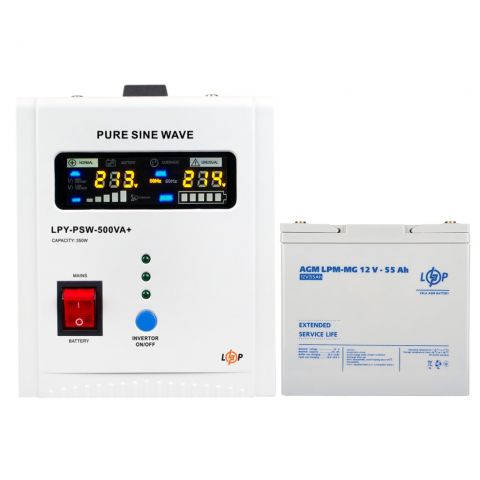 Комплект резервного питания для котла LP (LogicPower) ИБП + мультигелевая батарея (UPS 500 + АКБ MG 660Wh)