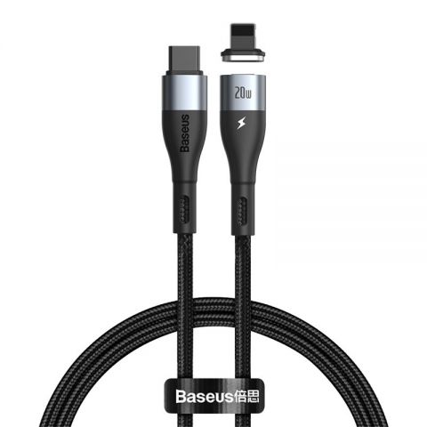 Кабель Baseus Zinc Magnetic Type-C to Lightning PD 20W 2M Черный (CATLXC-A01) Кабель Baseus Zinc Magnetic Type-C to Lightning PD 20W 2M Черный (CATLXC-A01)