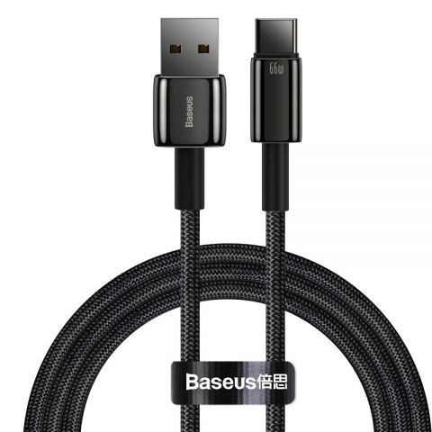 Кабель Baseus Tungsten Gold USB 2.0 to Type-C 66W 2M Черный (CATWJ-C01)