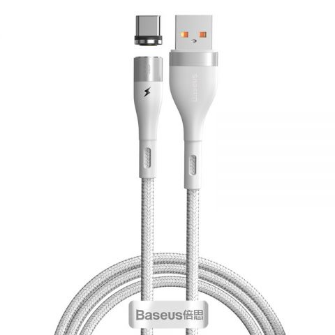 Кабель Baseus Zinc Magnetic USB 2.0 to Type-C 3A 1M Белый (CATXC-M02)