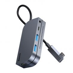 USB Hub Baseus Bend Angle No.7 Type-C to USB3.0*2+HDMI+microSD+mini-jack 3.5+Type-C PD (CAHUB-CWJ0G) USB Hub Baseus Bend Angle No.7 Multifunctional Type-C to USB3.0*2 + HDMI + microSD + mini-jack 3.5 mm + Type-C PD Серый (CAHUB-CWJ0G)