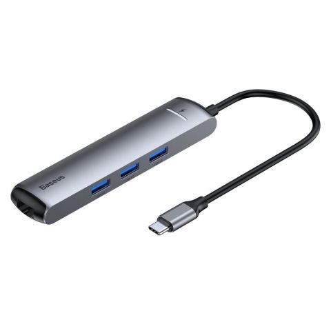 USB Hub Baseus Mechanical Eye Type-C (PD 87W) to USB3.0*3+HDMI+RJ45+Type-C PD Cерый (CAHUB-J0G) USB Hub Baseus Mechanical Eye Six-in-one Type-C (PD 87W) to USB3.0*3 + HDMI + RJ45 Ethernet + Type-C PD Cерый (CAHUB-J0G)