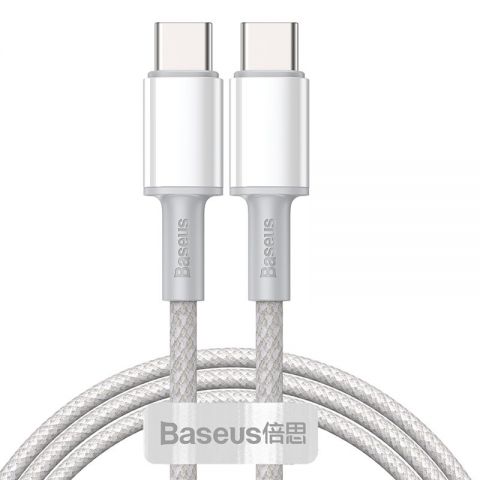 Кабель Baseus High Density Braided Type-C to Type-C 100W 1M Белый (CATGD-02)
