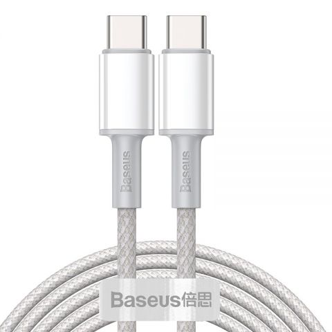 Кабель Baseus High Density Braided Type-C to Type-C 100W 2M Белый (CATGD-A02)