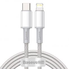 Кабель Baseus High Density Braided Type-C to Lightning PD 20W 2M Белый (CATLGD-A02)
