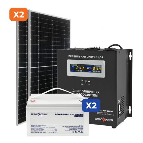 Комплект резервного питания с ФЭМ 1.4кВт АКБ mGel 100 Ah