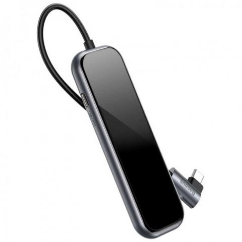 USB Hub Baseus Multi-functional Type-C to USB3.0*3+HD4K+microSD/TF+Type-C PD Серый (CAHUB-CZ0G)