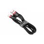 Кабель Baseus Cafule USB 2.0 to Lightning 2.4A 1M Чорний/Червоний (CALKLF-B19)