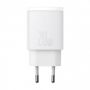 Сетевое зарядное устройство Baseus Compact Quick Charger USB+Type-C 20W Белый (CCXJ-B02)