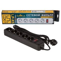 Сетевой фильтр LP-X5 3 м Black