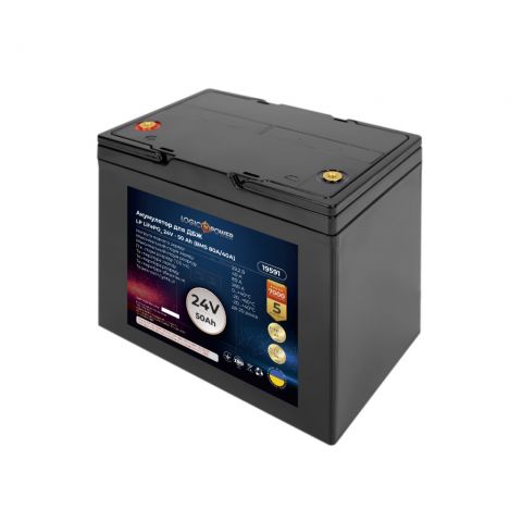 Аккумулятор LP LiFePO4 для ИБП LiFePO4 24V - 50 Ah (BMS 80A/40А) пластик