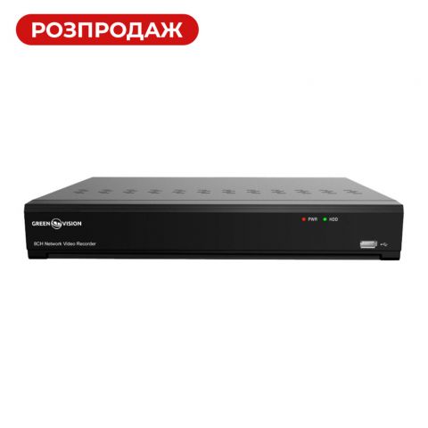 IP видеорегистратор 8-канальный 12MP NVR GreenVision GV-N-I016/08