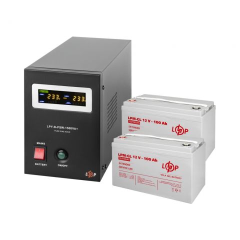 Комплект резервного живлення LP (LogicPower) ДБЖ + гелева батарея (UPS B1500 + АКБ GL 2400Wh)