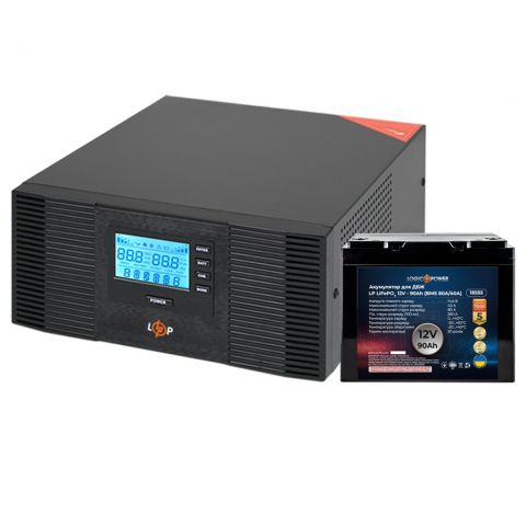 Комплект резервного питания для котла LP (LogicPower) ИБП + литиевая (LiFePO4) батарея (UPS B1500 + АКБ LiFePO4 1152W)