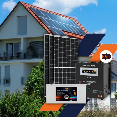 Сонячна електростанція (СЕС) 1.5kW АКБ 2.16kWh (літій) 90 Ah Преміум