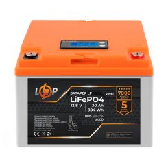 Аккумулятор LP LiFePO4 LCD 12V (12,8V) - 30 Ah (384Wh) (BMS 30A/15А) пластик