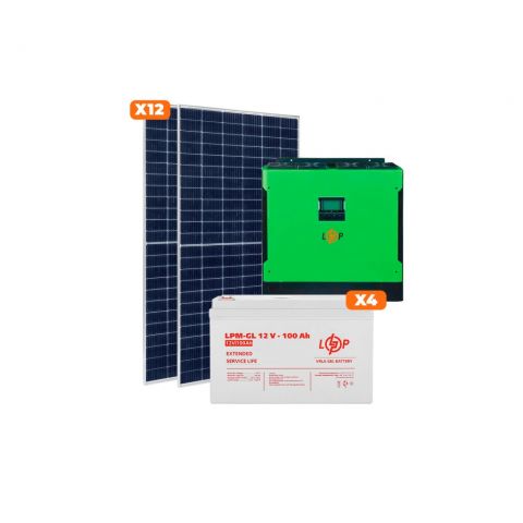 Сонячна електростанція (СЕС) Стандарт GRID 5kW АКБ 4.8kWh Gel 100 Ah