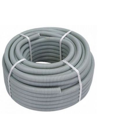 Труба гофрированная гибкая серая 20/15мм (бухта 100м) с протяжкой негорючая (350Н)