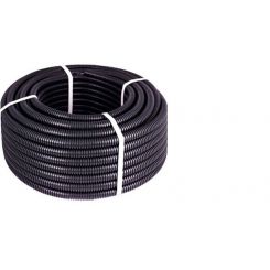 Труба гофрированная гибкая черная 20/15мм (бухта 100м) с протяжкой негорючая стойкая к УФ (750Н)