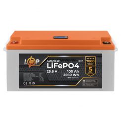 Аккумулятор LP LiFePO4 24V (25,6V) - 100 Ah (2560Wh) (BMS 80/40А) пластик LCD для ИБП