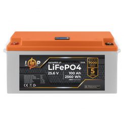 Аккумулятор LP LiFePO4 24V (25,6V) - 100 Ah (2560Wh) (BMS 150/75А) пластик LCD