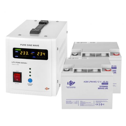 Комплект резервного питания LogicPower 500 + мультигелевая батарея 1080 Ватт (UPS 500+ АКБ MG 1080W)