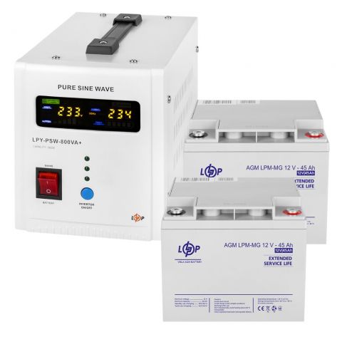 Комплект резервного питания LogicPower 800 + мультигелевая батарея 1080 Ватт (UPS 800+ АКБ MG 1080W)