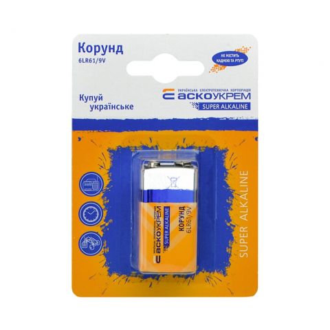 Батарейка щелочная Корунд.6LR61.BL1 (blister 1)