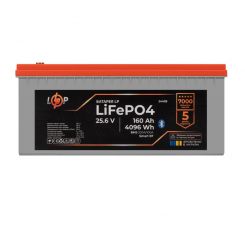 Акумулятор LP LiFePO4 25,6V - 160 Ah (4096Wh) (BMS 200A/100А) пластик LCD Smart BT