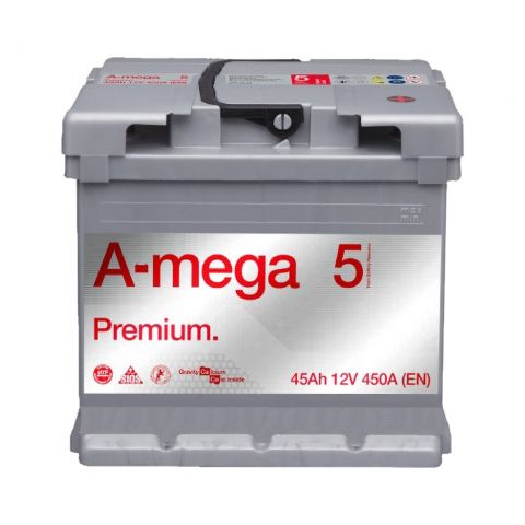 Аккумулятор авто Мегатекс A-mega Premium (M5) 6СТ-45-А3 (прав) ТХП 450