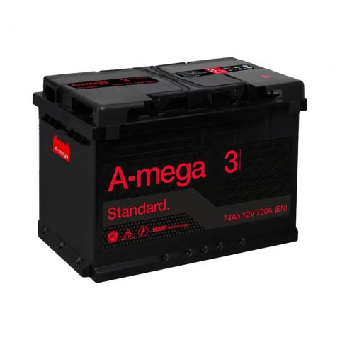 Аккумулятор авто Мегатекс A-mega Standard (М3) 6СТ-74-АЗ (лев) ТХП 720